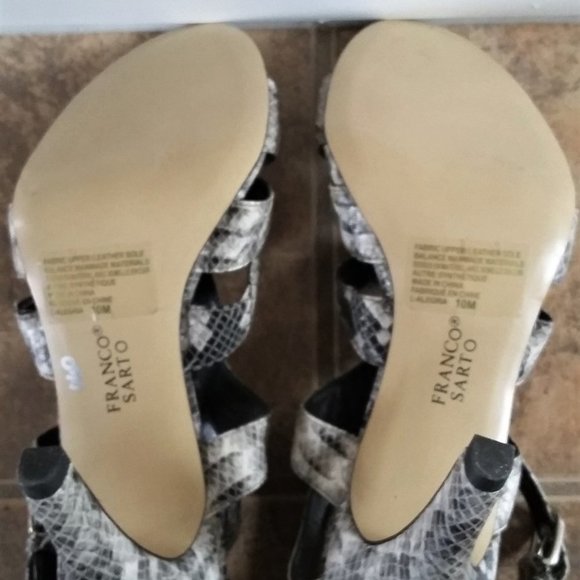 FRANCO Sarto | Leather Snake Skin Pattern Heels - Picture 3 of 7